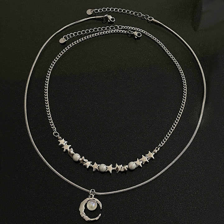 Collier jumeau des étoiles de lune