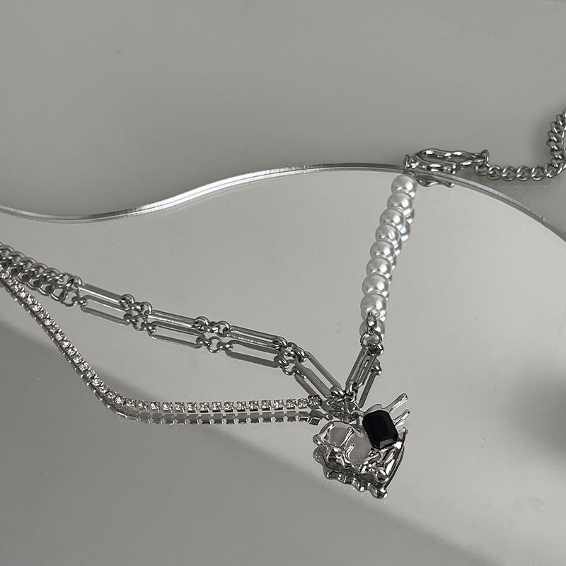 Spezialinteresse Design Perlennähte Liebesanhänger Halskette