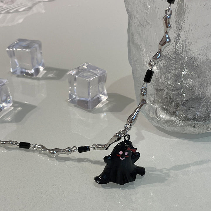 Special-interest Design Black Ghost Necklace For Women Ins Hip Hop