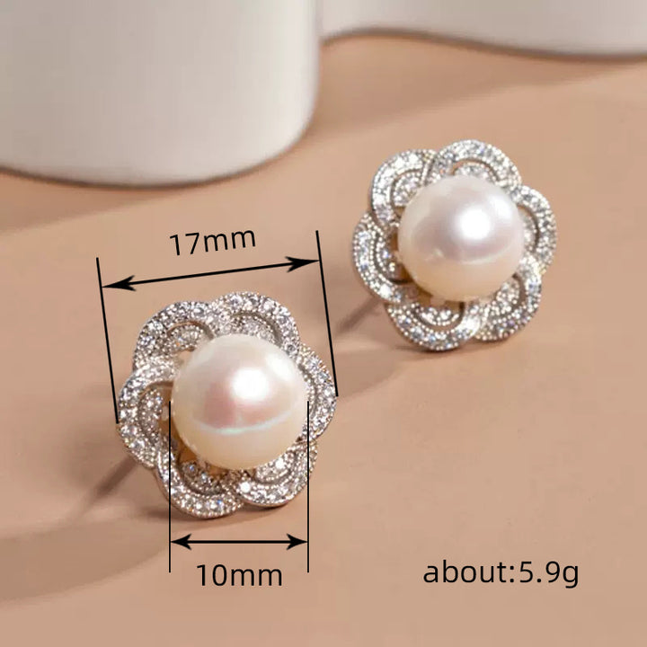 Pendientes de perlas de imitación Estilo exquisito de las mujeres