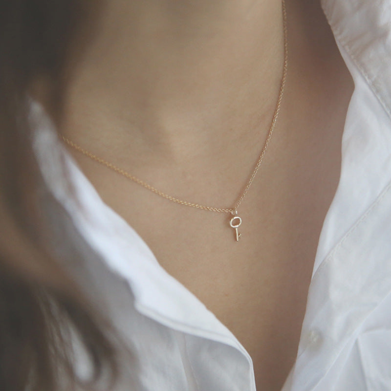Fashion Simple Sterling Silver Plated K Gold Clavicle Chain
