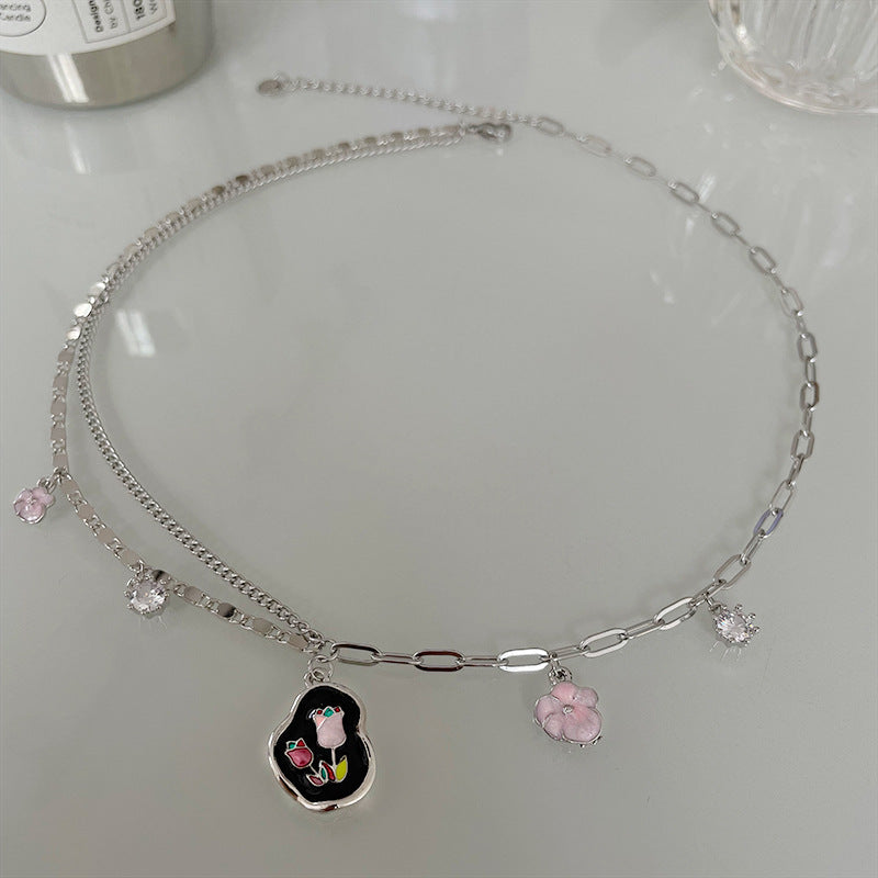 Special-interest Design Colorful Flower Pendant Necklace