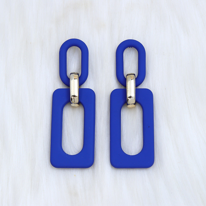 Pendientes acrílicos de costura rectangular hueco retro retro