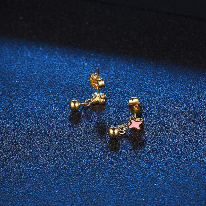 Small Refined And Simple Mini Titanium Steel Ear Studs Women