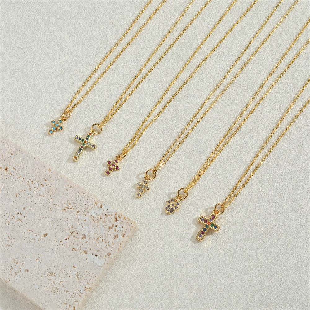 All-match Cross Design Pendant Clavicle Chain Necklace