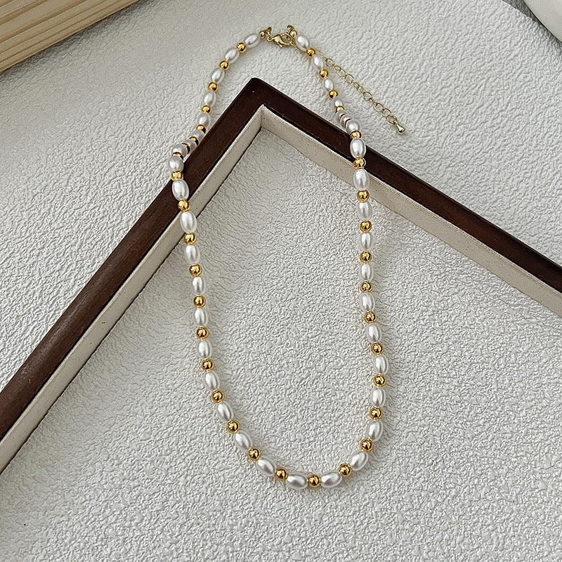 Collier de perles baroque d'eau douce naturelle vintage