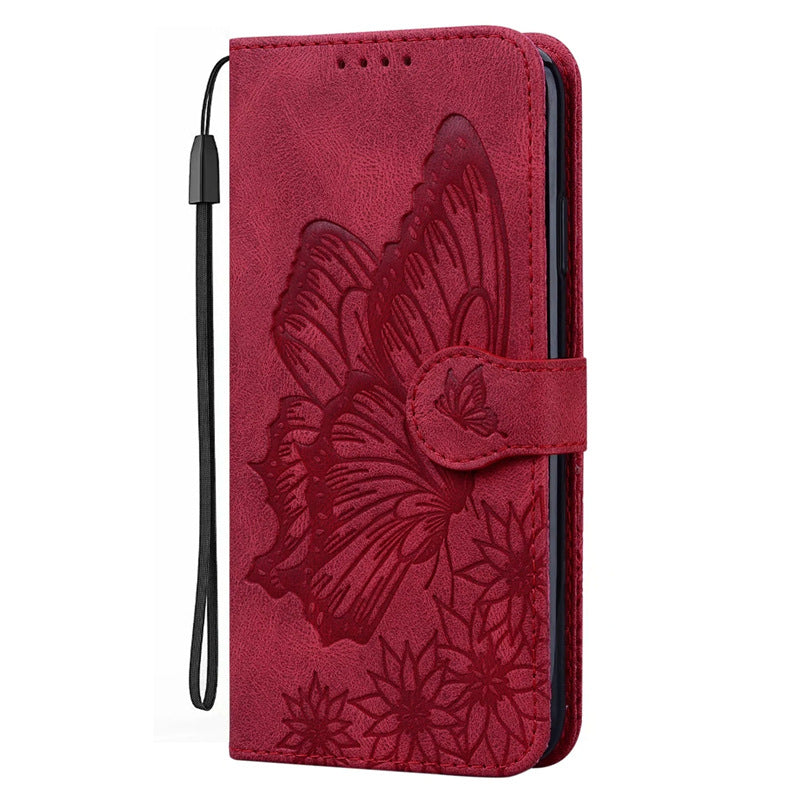 Retro Big Bowknot Embossed Leather Case Phone Case