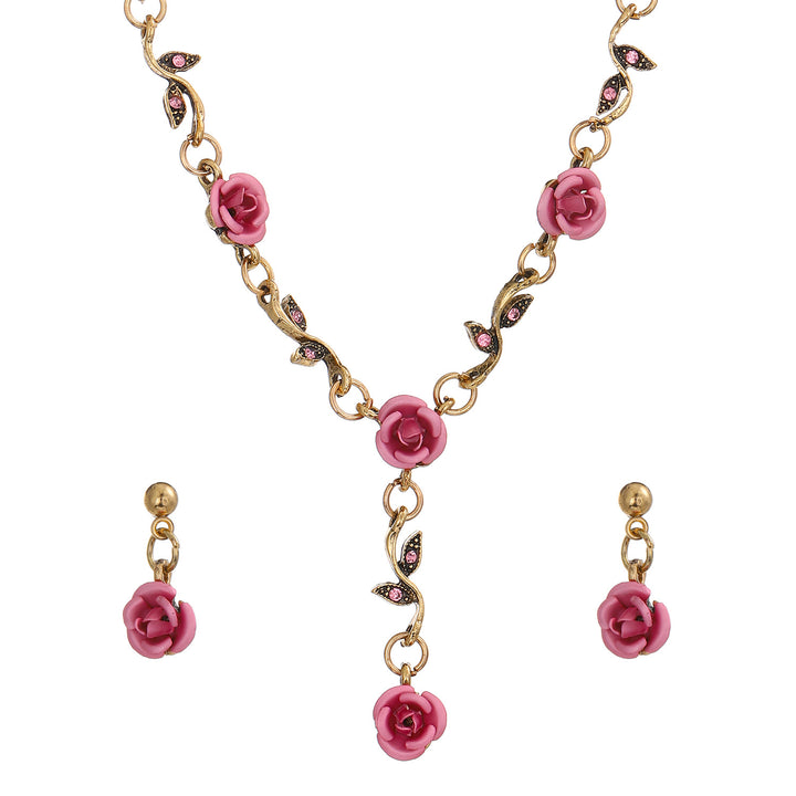 Vintage Rose Armband Halsband Tredelar örhängen