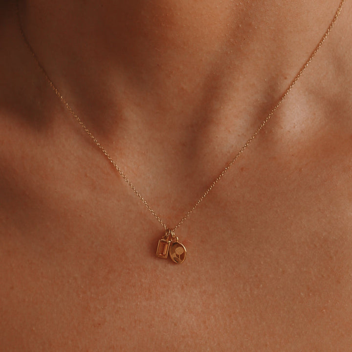 Birthstone Halskette Ins kleine Blumen -Titan -Stahlkette zum Geburtstag