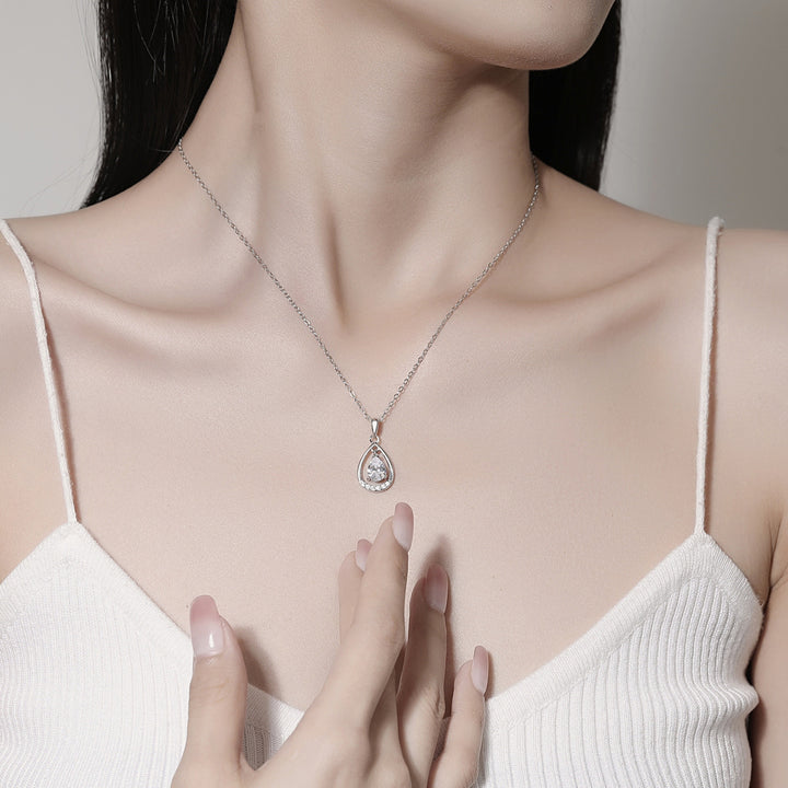 925 Sterling Silver Necklace Female Angel Tears Necklace Fashion Drop-shaped