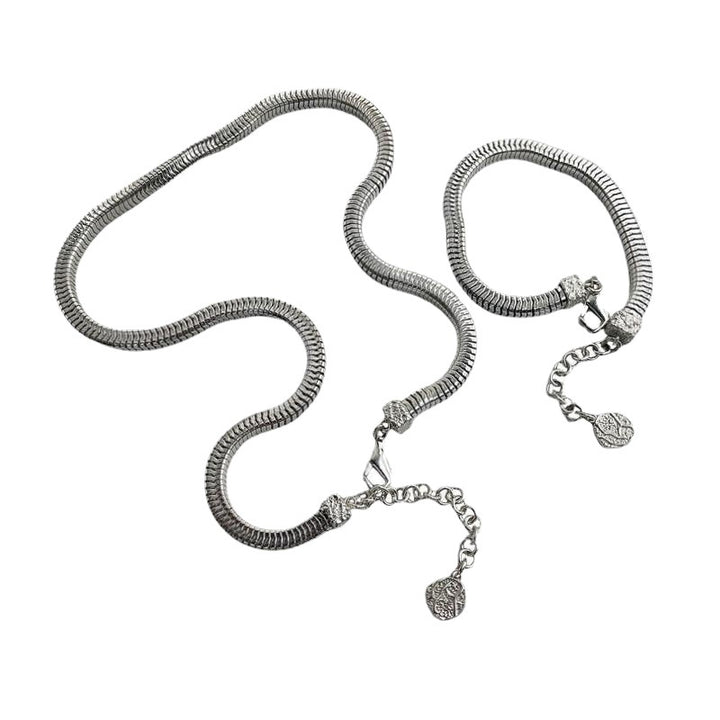 Geometric Square Snake Bones Chain Bracelet Women's Retro