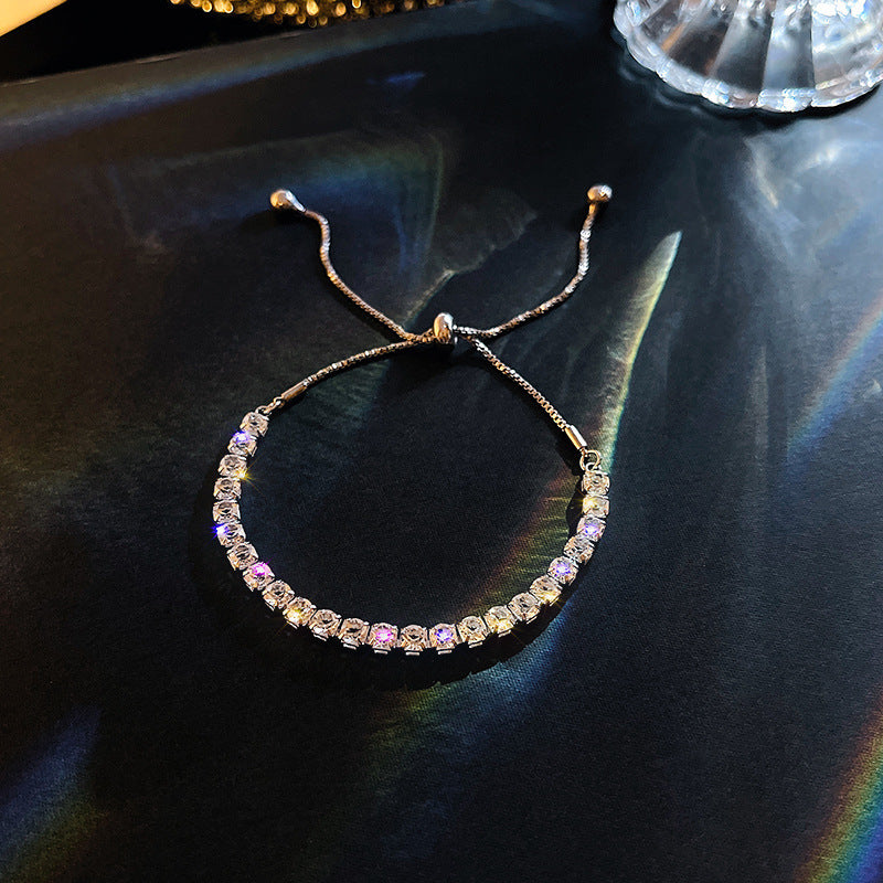 Bracelet de diamant complet brillant de la mode pour les femmes réglables