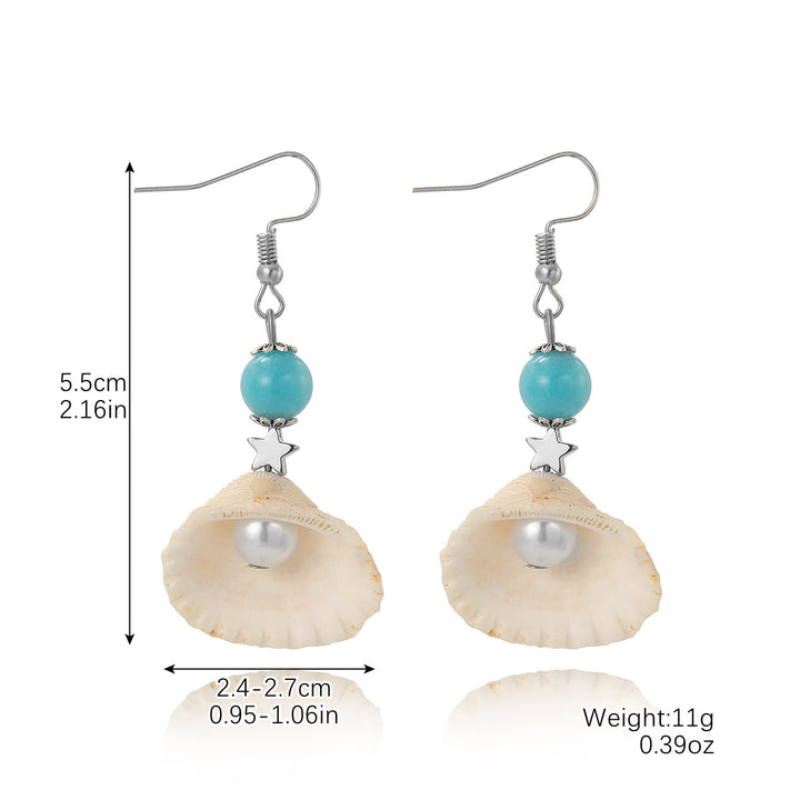 Marine Shell Earrings Natural Pearl Women