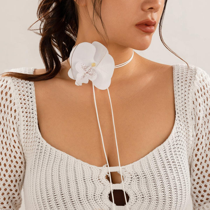 Butterfly Orchid Necklace Pull-out Long Women