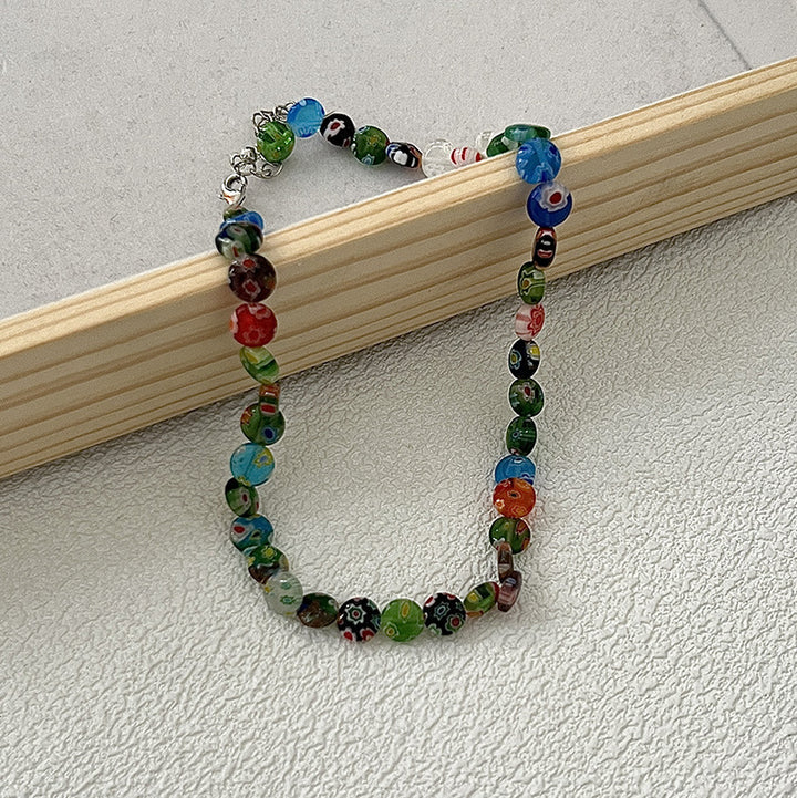 Senedor de diseño de collar de perlas de color glaseado
