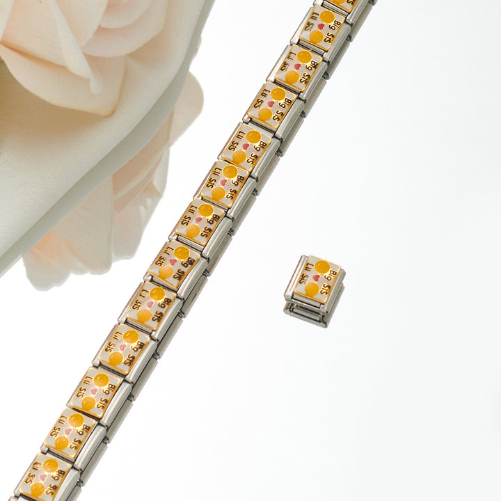 Bracelet combiné de modules à 18 km plaqués en acier inoxydable