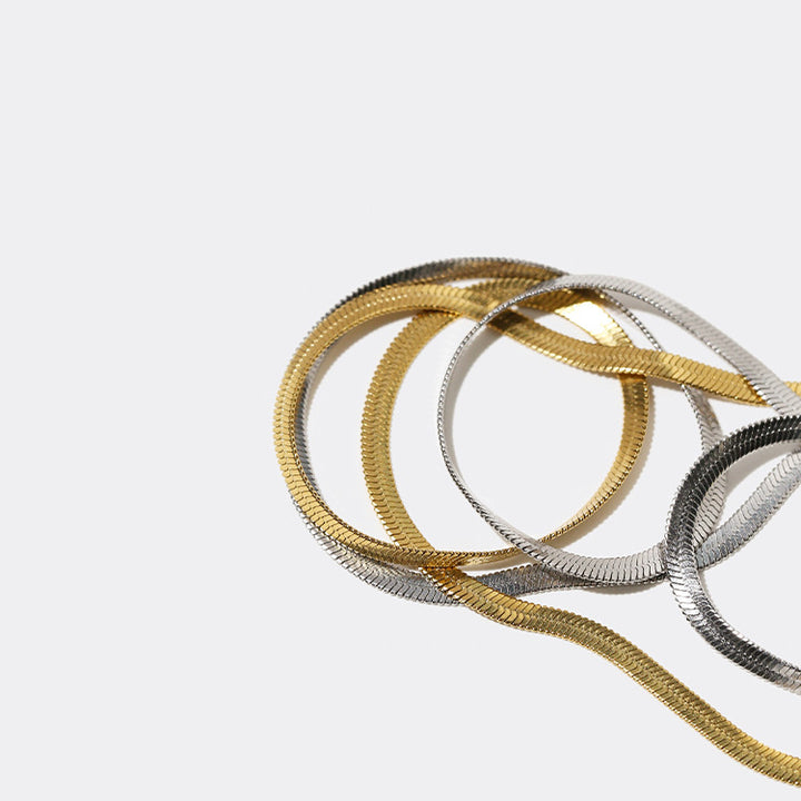 7chen auriu placat cu oase de șarpe plate cu șarpe lanț de cânepă lanț de flori