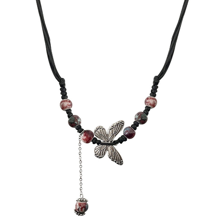 Nouveau collier de perles de papillon rétro chinois
