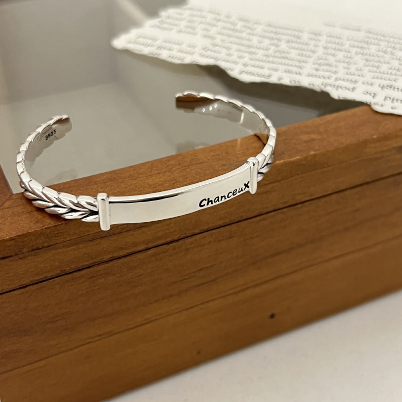 Bracelet simple de lettre de blé féminin créatif