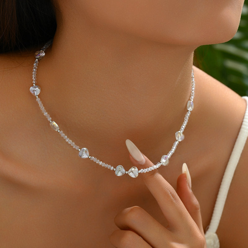 Damen Perlen-Herzkristallkette von Frauen
