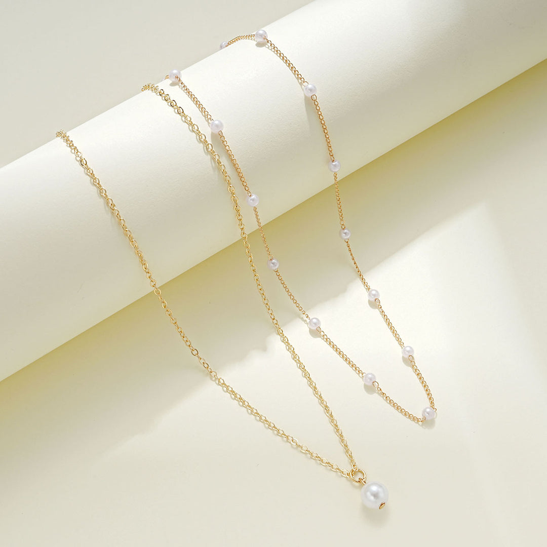 Barock Perlenkette Design Doppelschicht