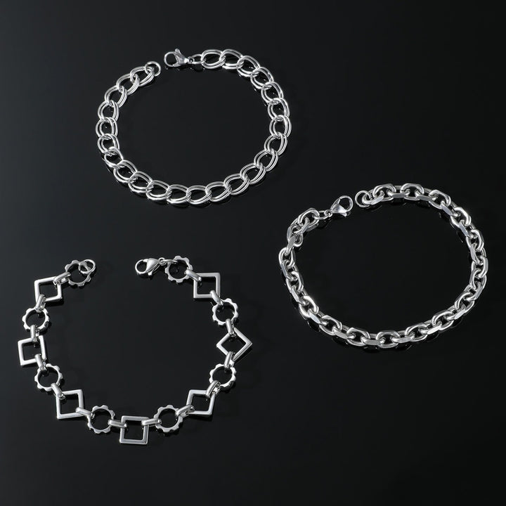 Simple Stainless Steel SUNFLOWER Three-piece Bracelet