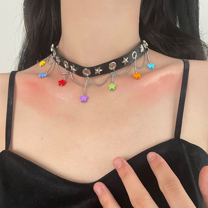 Collier de gland xingx coloré punk cool doux