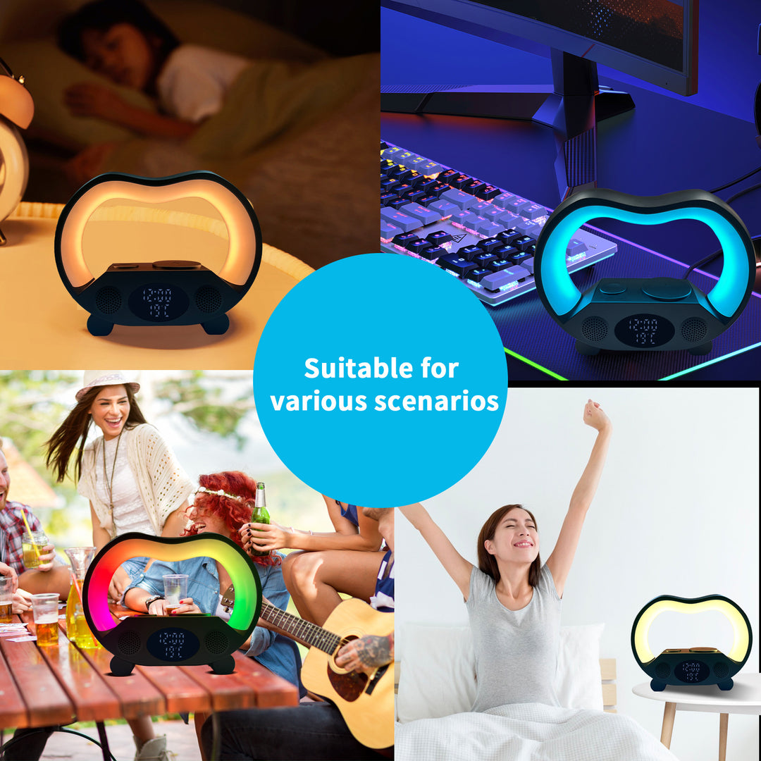 Six-in-OneスマートリモートコントロールBluetooth Ambience Light Multi-Function Wireless Charger