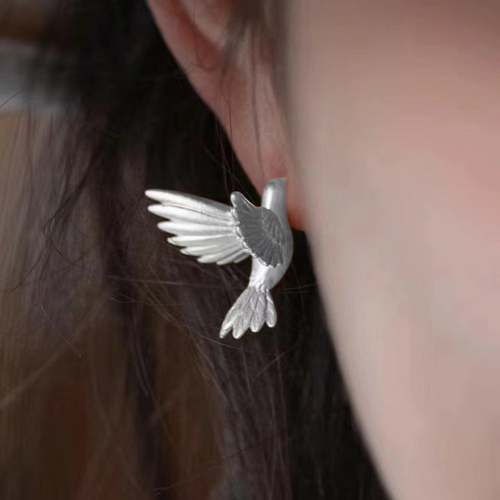 Boucles d'oreilles de pote d'oiseau de design créatif Rétro littéraire féminin
