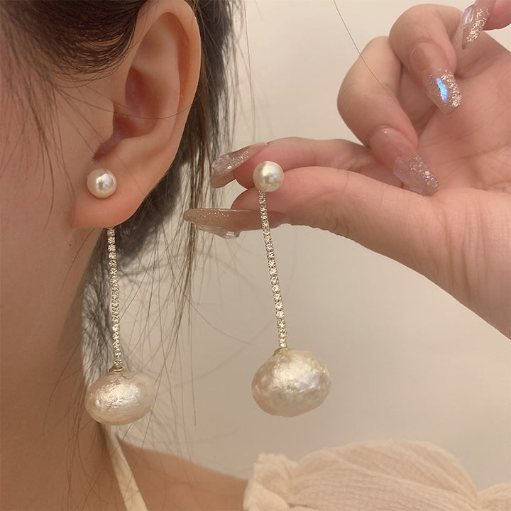 Cercei de perle eleganți retro simpli