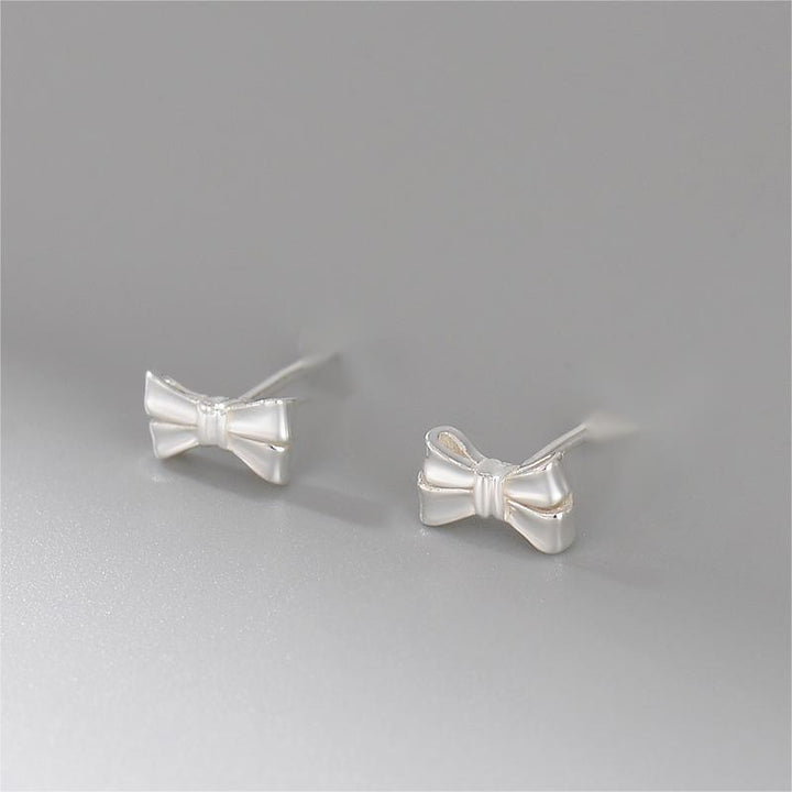Sterling Silver Mini Bow Simple Ear Bone Stud