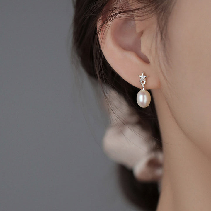 Fashion Star Pearl Ear Studs Women