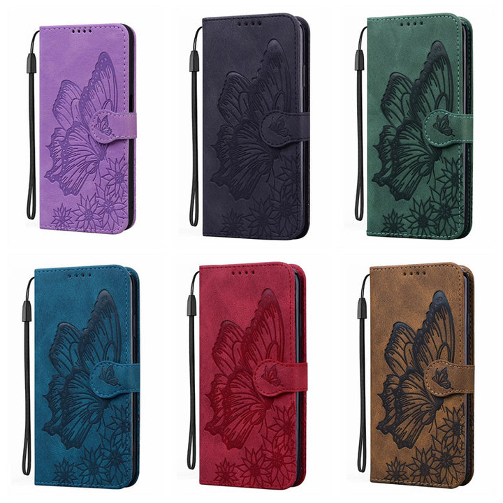 Retro Big Bowknot Embossed Leather Case Phone Case