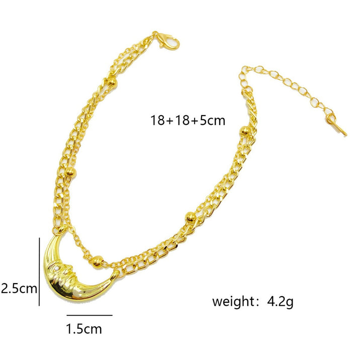 Simple Fashion Moon Curved Moon Double Layer Girls' Bracelet