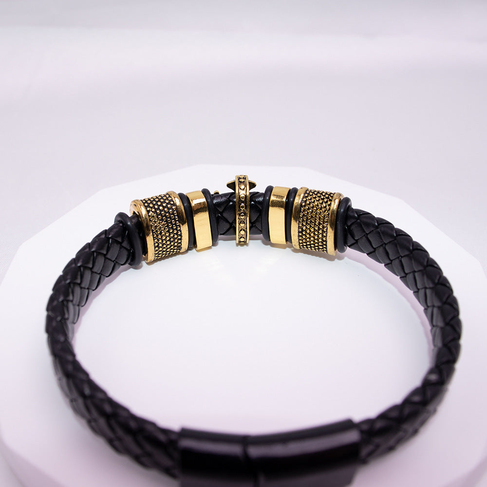 Pulsera tejida Cross Cross Men's Punk