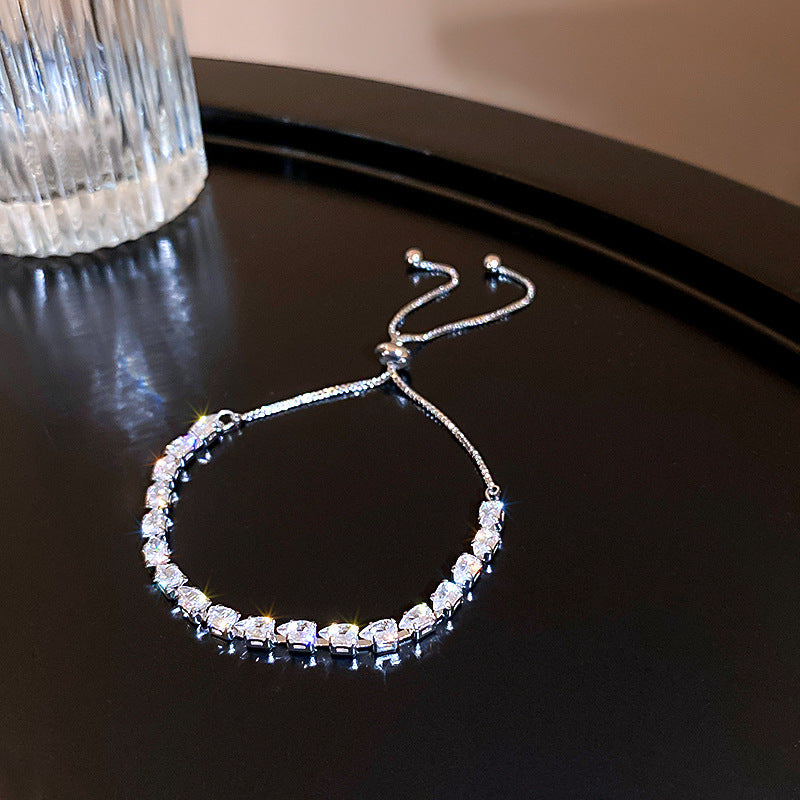 Bracelet de diamant complet brillant de la mode pour les femmes réglables