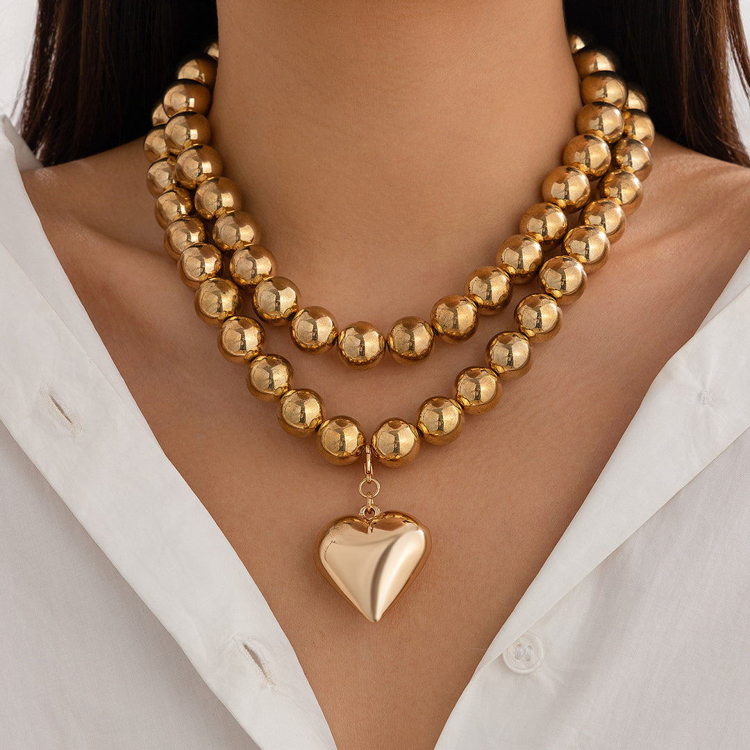 Ornament perla Inimă Clavicule Lanț în formă de inimă în formă de inimă