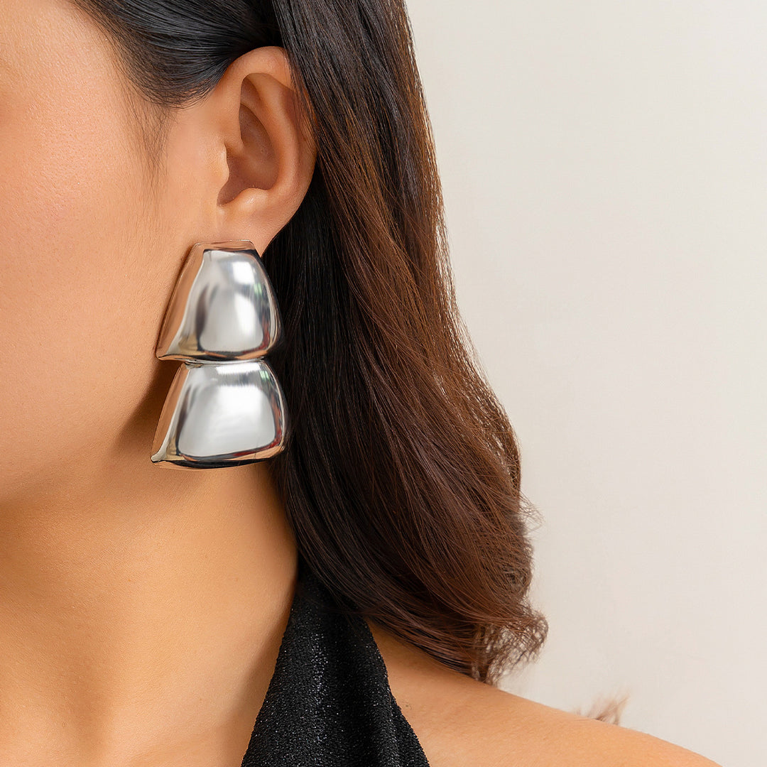 Modeontwerp glanzende vouwmeer oorbellen voor vrouwen retro