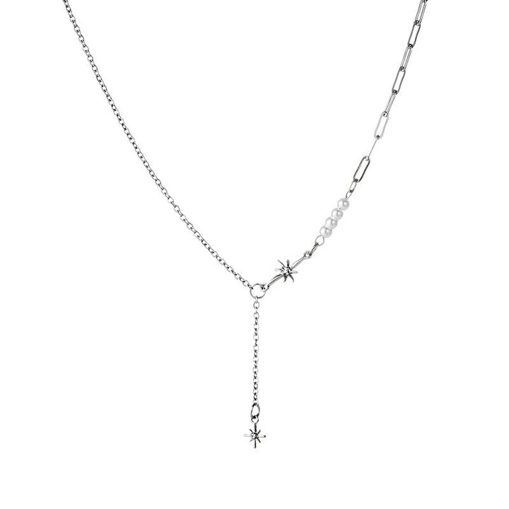 Special-interest Design Asterism Stitching Pearl Necklace