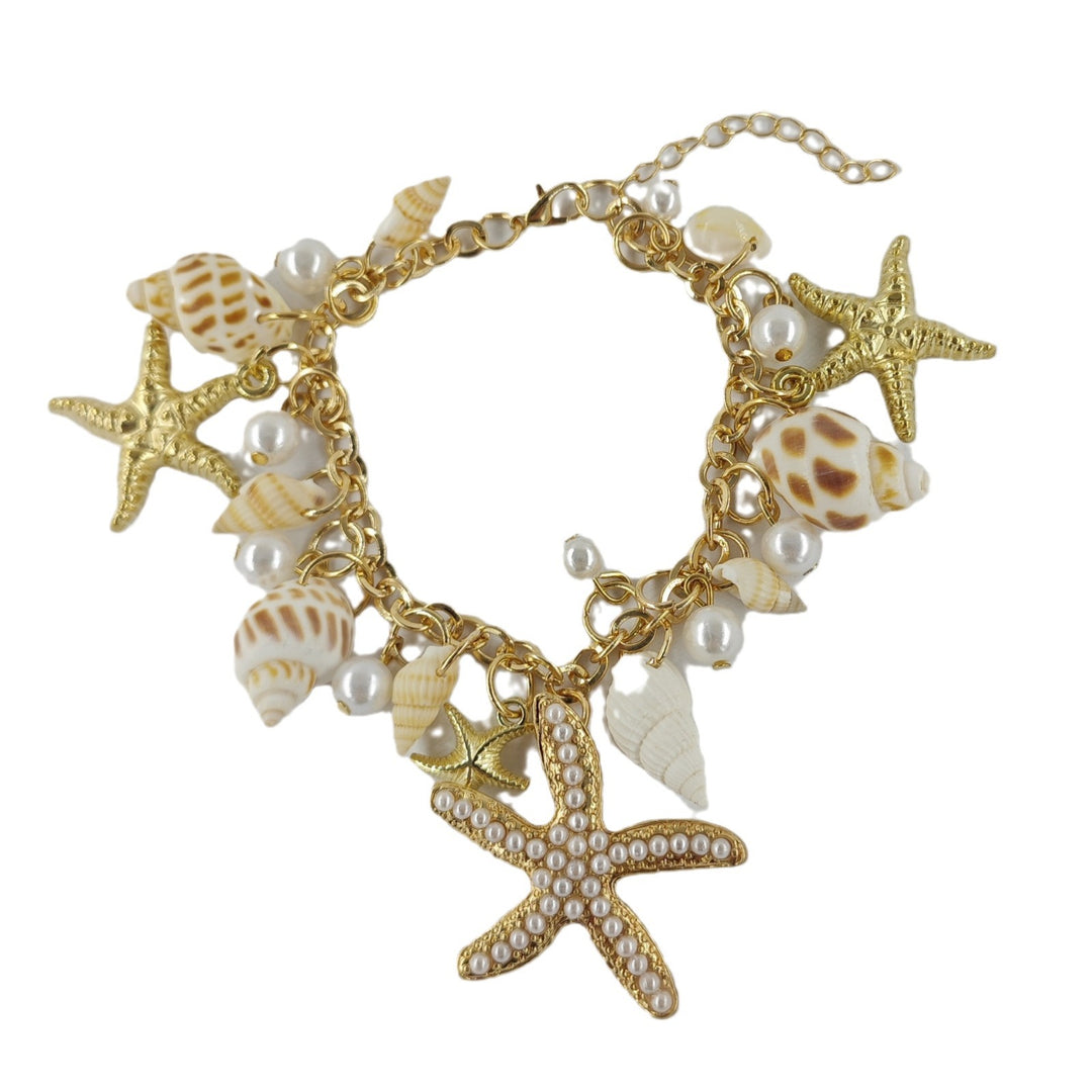 Dearadh Pearsantachta Faisean Bracelet Shell Blaosc Starfish Ocean Boho