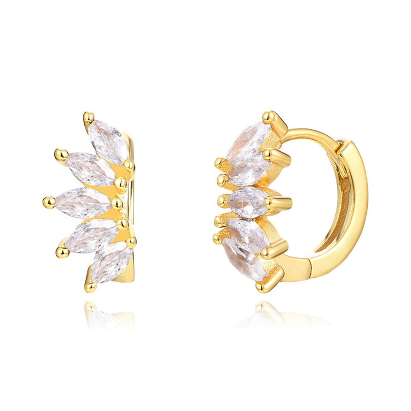 Boucles d'oreilles de couleur de style de style zircon