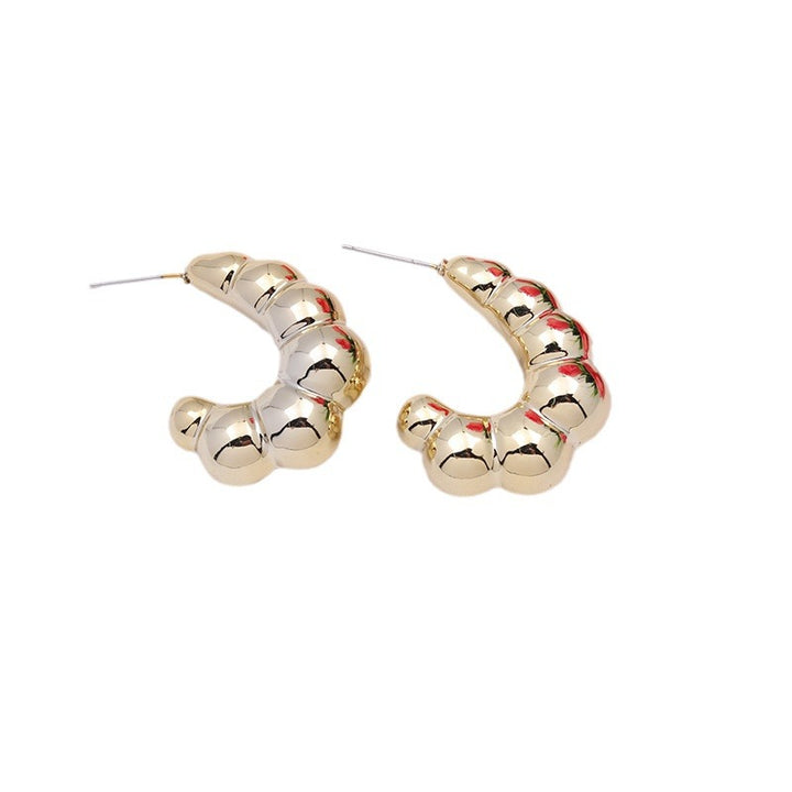 Electroplated Horn C- Ring Earrings High-grade Simple Acrylic