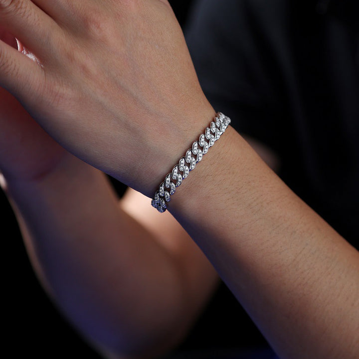 Silber Moissanite Ein leitendes Lichtarmband für Männer und Frauen
