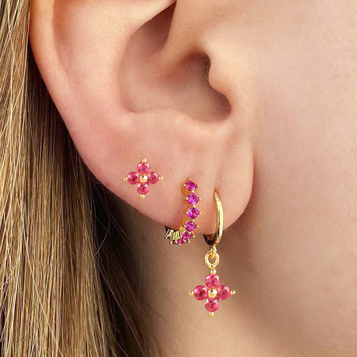 Boucles d'oreilles pour femmes conception d'intérêt spécial simple floral