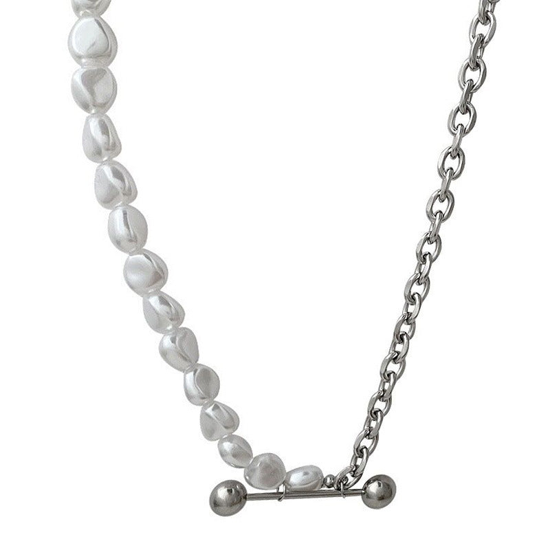 Collana perle a leva in metallo design di nicchia