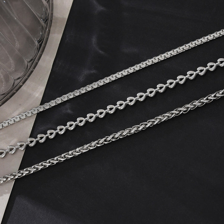 Stainless Steel Keel Three-piece Bracelet For Women