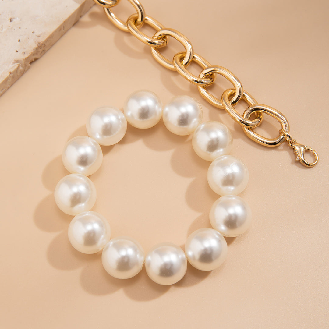 Bracelet de perle de perle rond exagéré