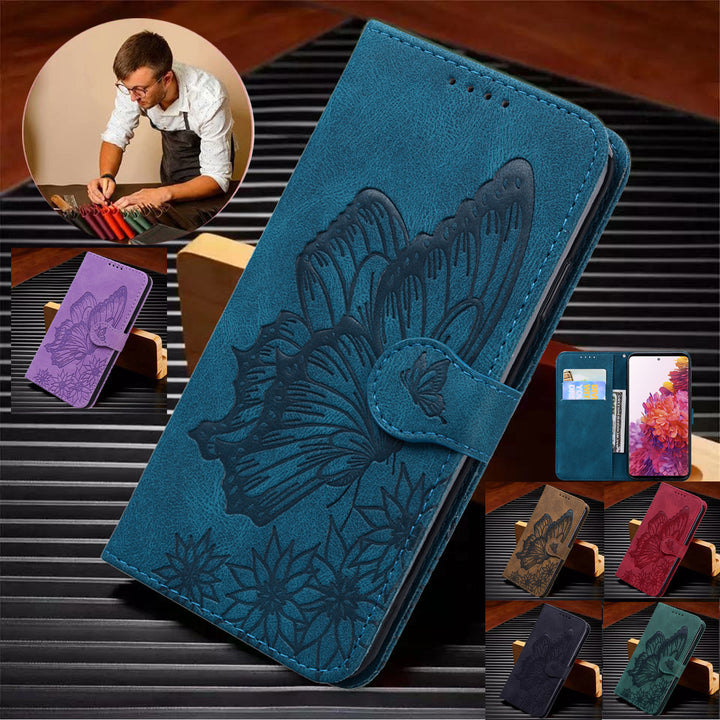 Embossed Butterfly Mobile Phone Leather Case