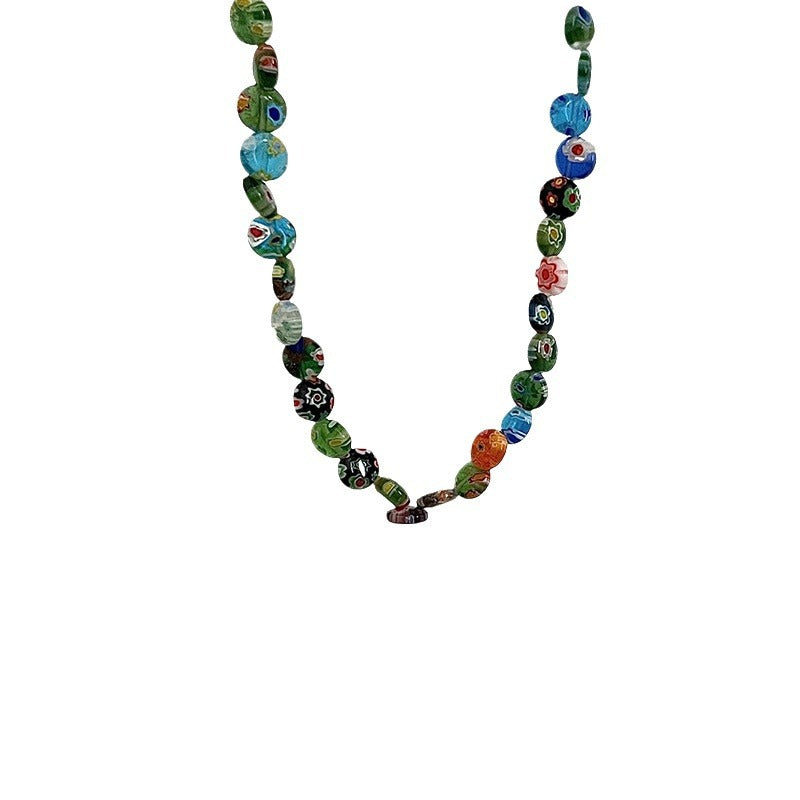 Senso del design della collana di glassa colorata da donna
