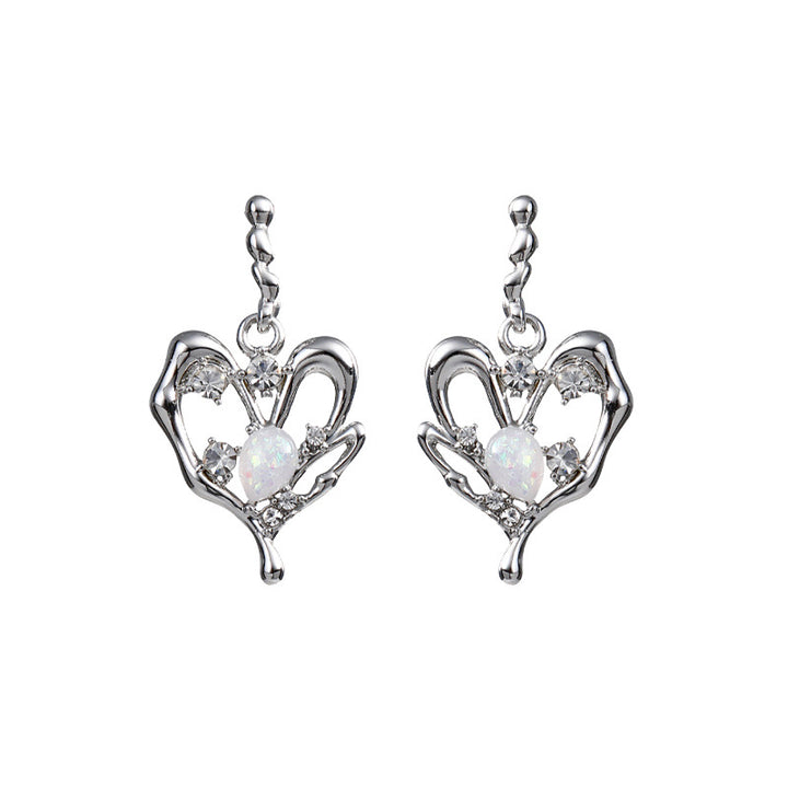 Special-interest Design Lava Love Heart Stud Earrings